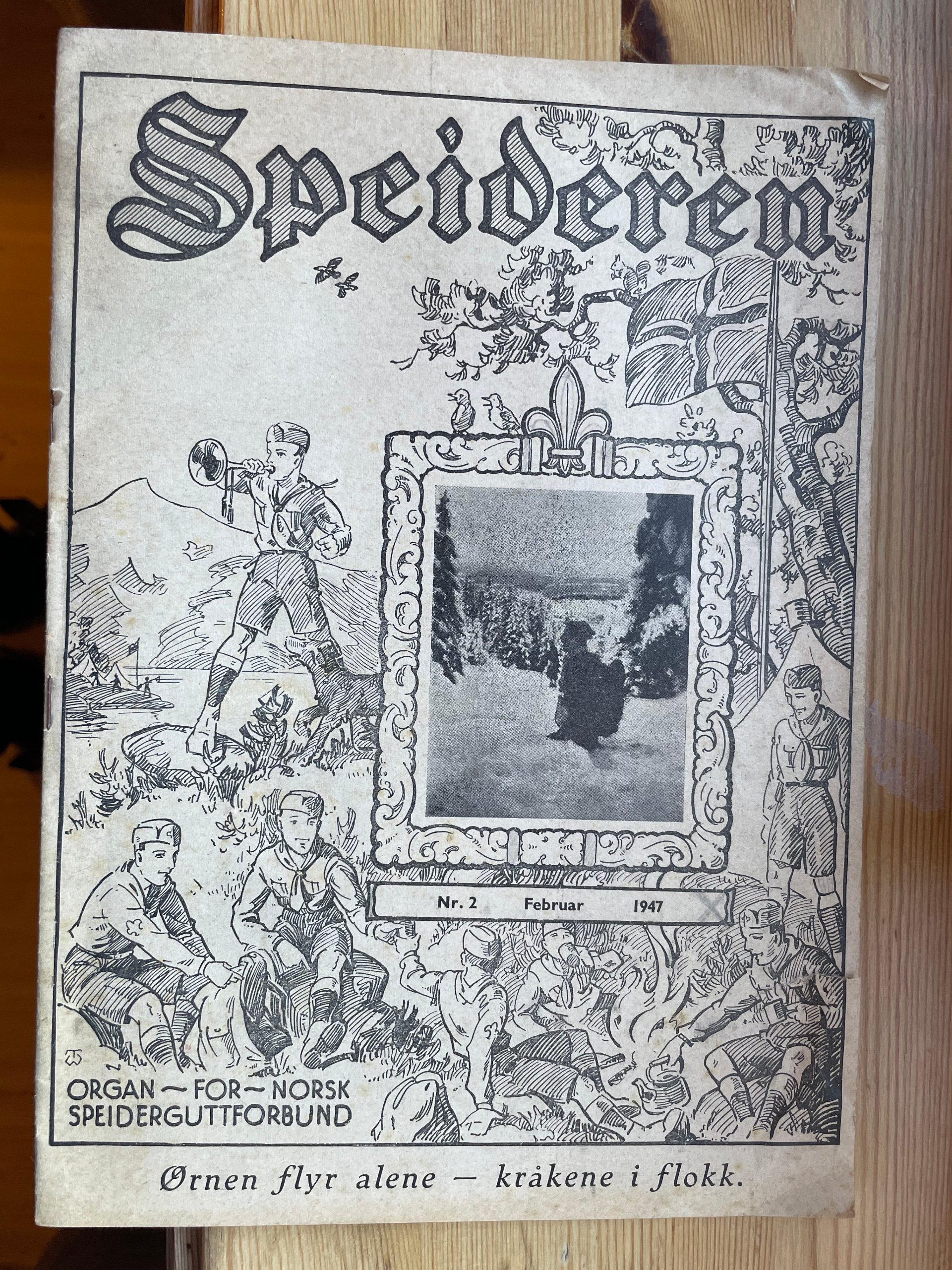 Speideren 2/47 ;blad med flott forside av Thor Wiborg