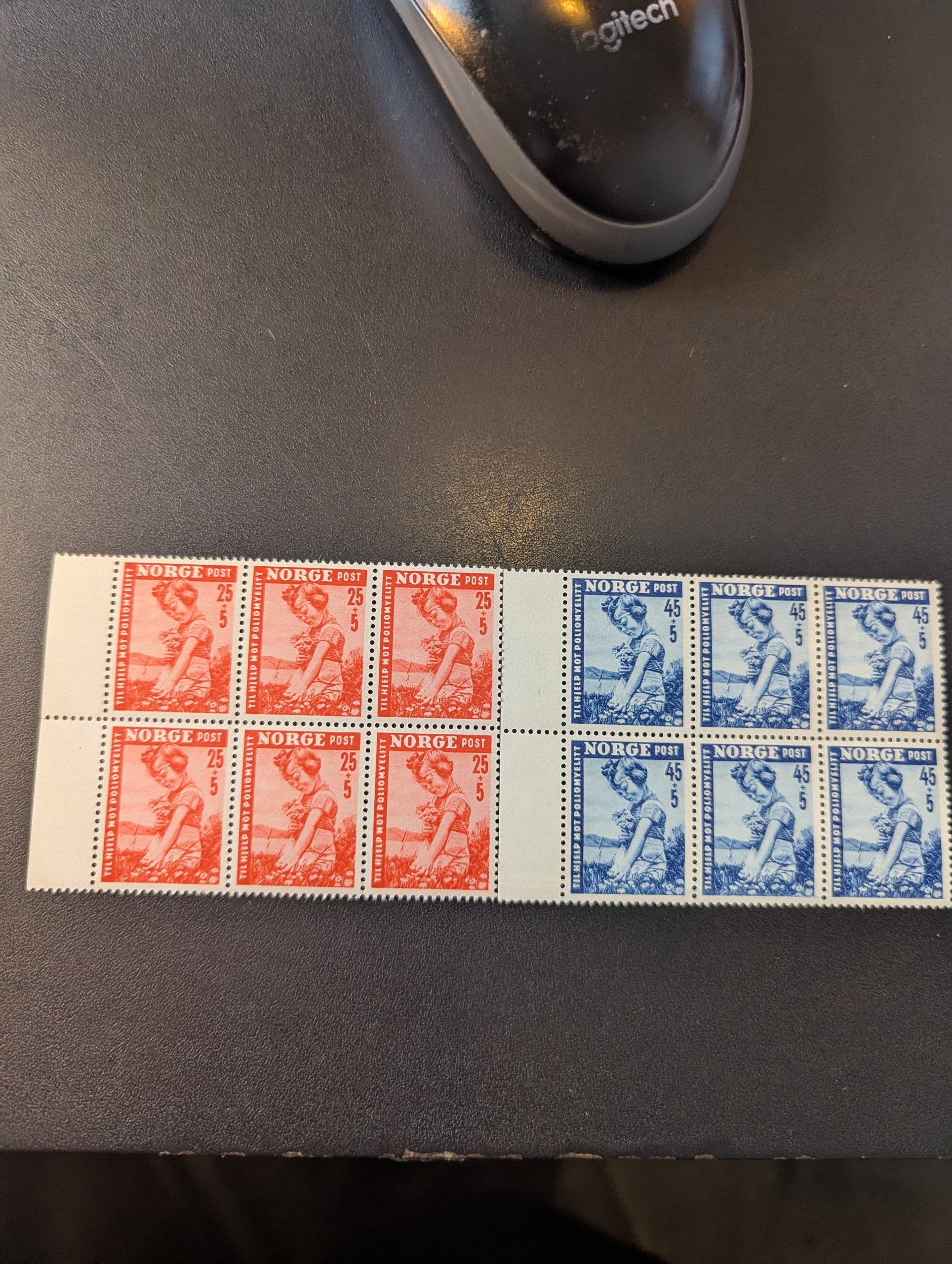 NK 386**-NK 387** I 6-BLOKK. POLIOMYELITT 1950