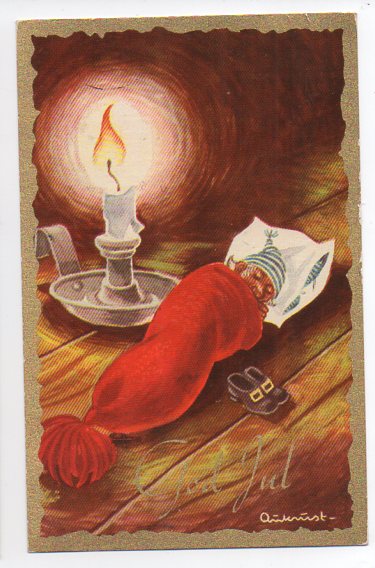Kjell Aukrust Nisse sover i lua småformat brukt 1952