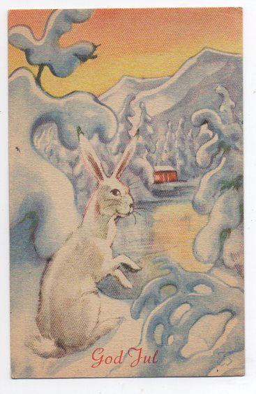 Thor Wiborg Hare i vinterskog småformat brukt