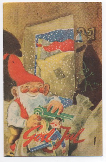 Abelsen Nisse med julegaver småformat brukt 1946