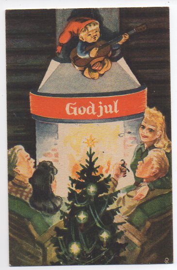 Peikli Nisse spiller på gitar småformat brukt 1943