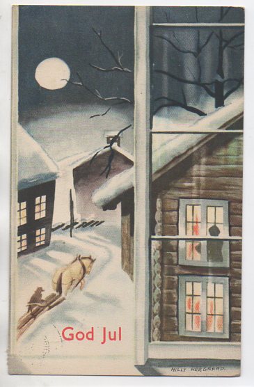 Milly Heegaard Hest med tømmer småformat brukt 1940
